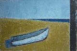 Boat on the Beach by Richard Burt, Painting, Oil and Acrylic on Canvas