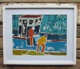 Crab Fishermen by Richard Burt, Painting, Acrylic on paper