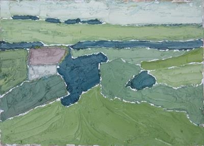 Barn on Bolt Head by Richard Burt, Painting, Oil on canvas