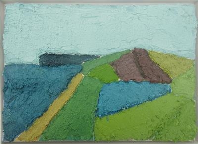 Beesands from the East by Richard Burt, Painting, Oil on canvas
