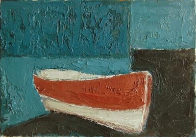 Boat Shed by Richard Burt, Painting, Oil on canvas
