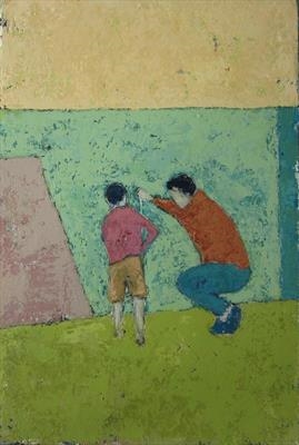 Boys by Richard Burt, Painting, Oil and Acrylic on Canvas