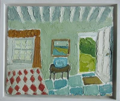 Devon Cottage Interior by Richard Burt, Painting, Oil on canvas
