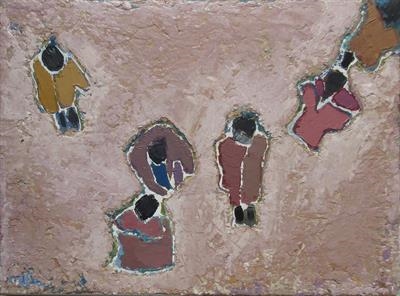 Group of People by Richard Burt, Painting, Oil and Acrylic on Canvas