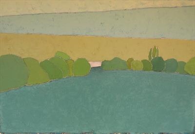The Thames From Barnes Bridge by Richard Burt, Painting, Oil and Acrylic on Canvas